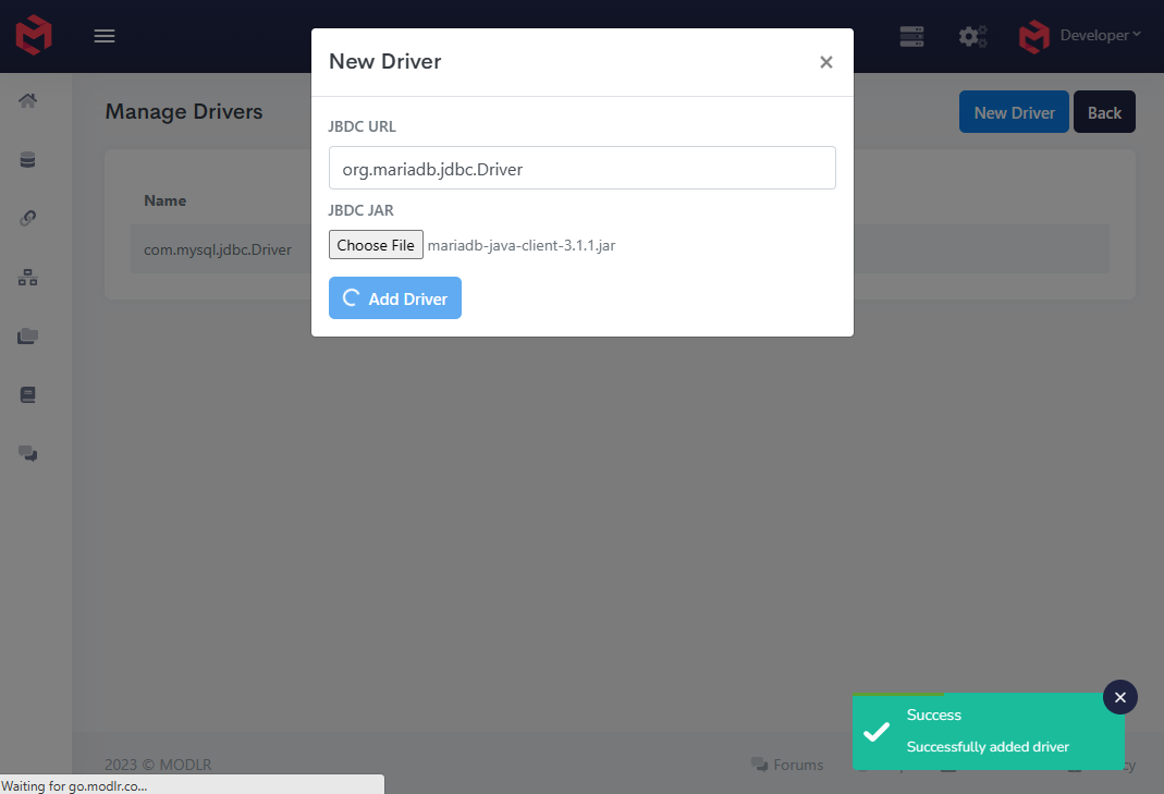 Manage Drivers Form