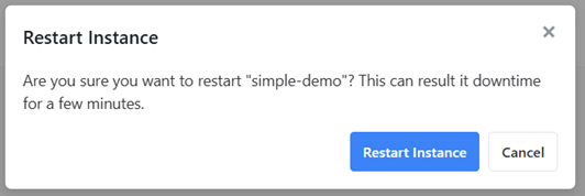 Restart Server Confirm