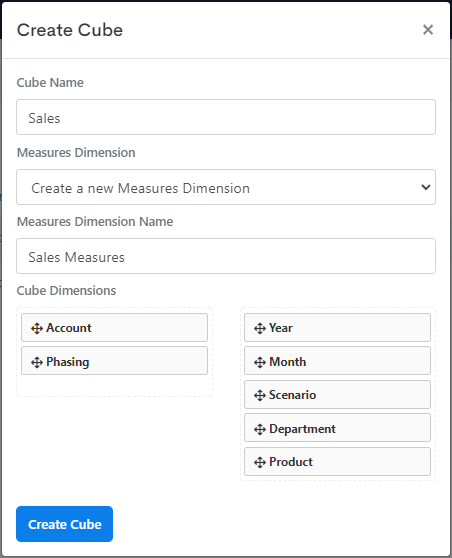 Creating the Sales cube