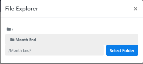 Selecting the destination folder for a new shortcut