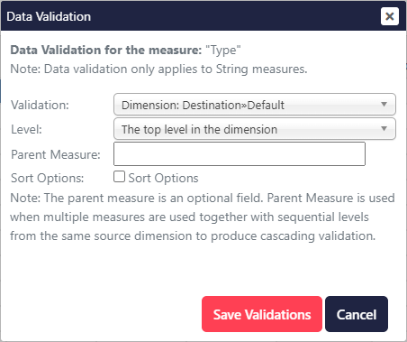 Data Validation Window